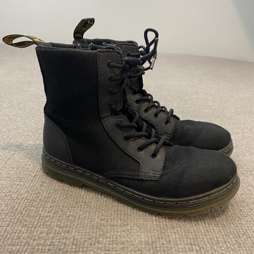 Dr. Martens Combs Boots Womens 6 Nylon Combat Lace Up Punk Lug Sole Grunge